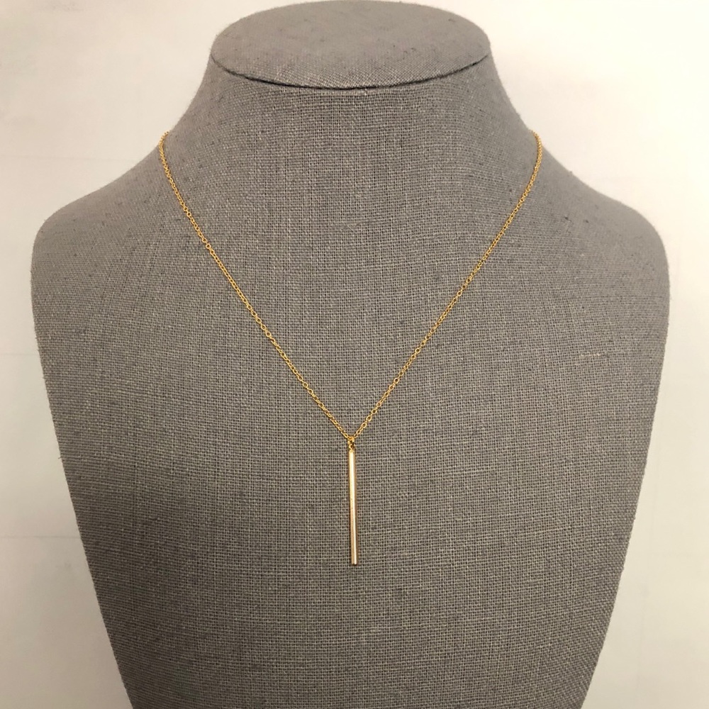 Handmade Chic Gold or Silver Dangle Stick Necklace